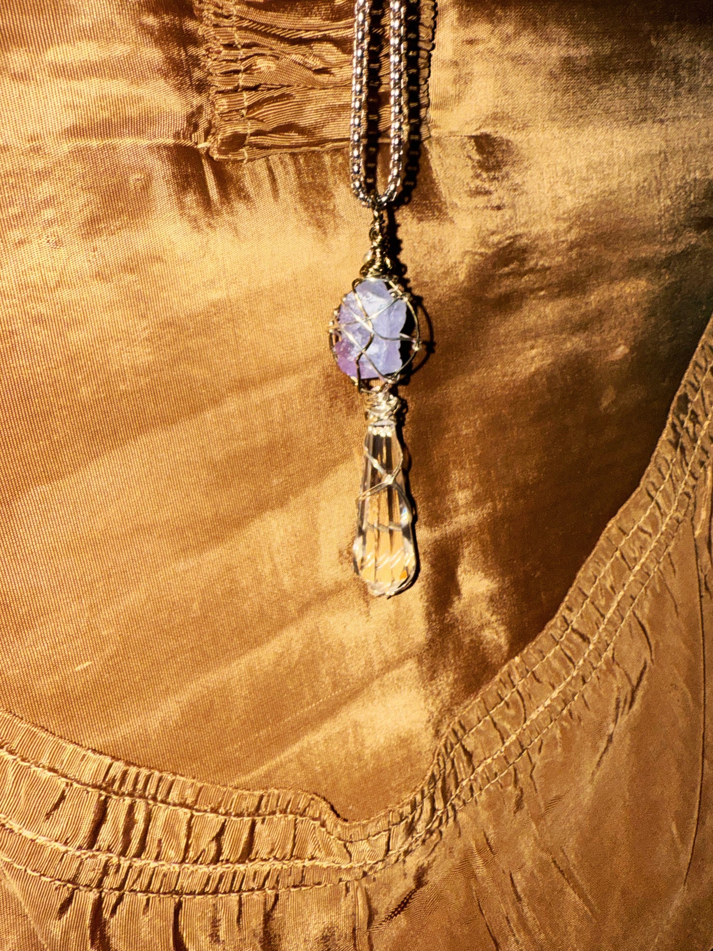 Page of Swords – Clear Quartz & Fluorite Insight Pendulum