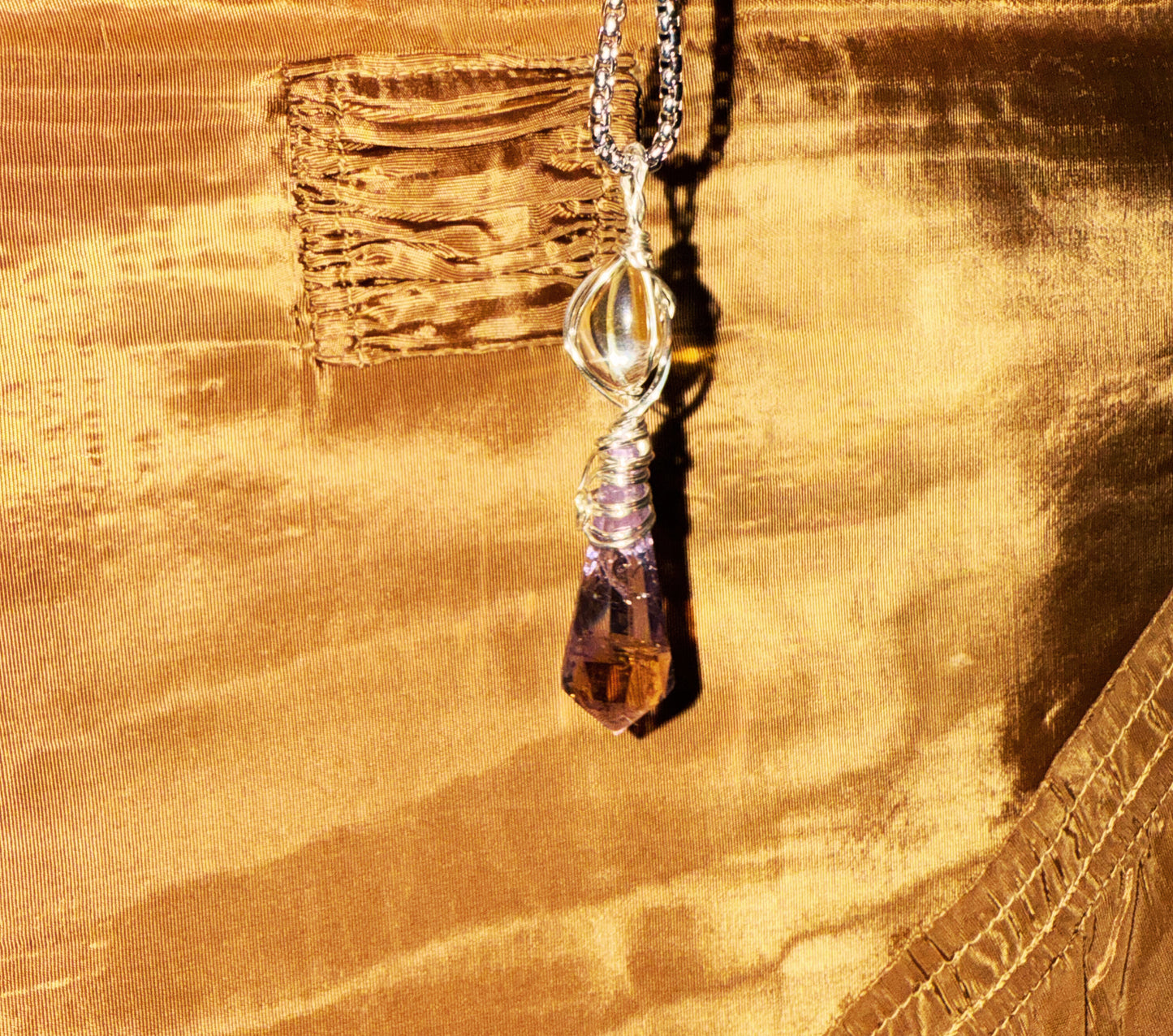 Two of Pentacles – Ametrine & Citrine Balance Pendulum