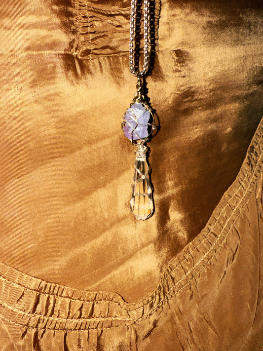 Page of Swords – Clear Quartz & Fluorite Insight Pendulum