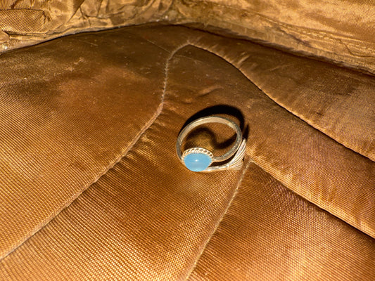 Siren’s Voice Ring – Sterling Silver Mermaid Tail with Blue Chalcedony
