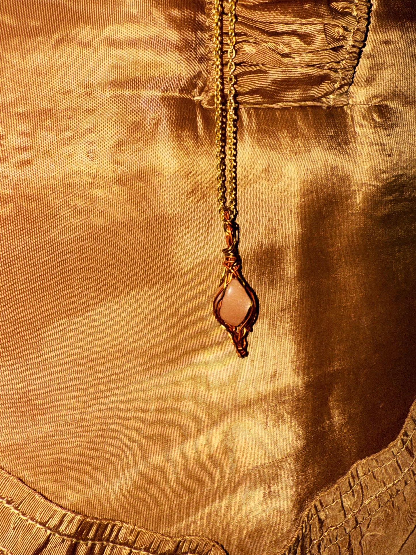 Page of Cups – Peach Moonstone Dream Pendant